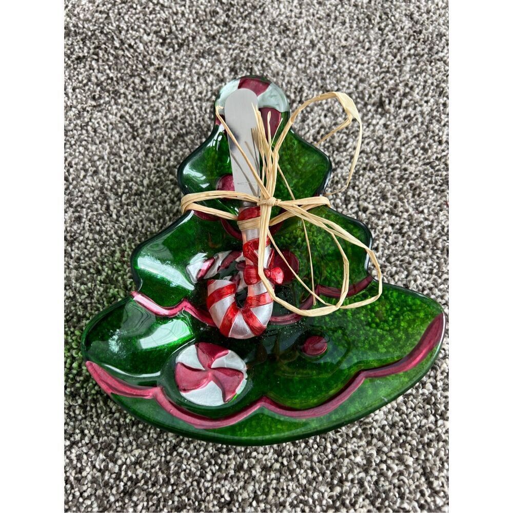 Christmas Tree Cheese Plate & Knife